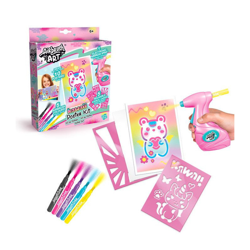 Canal Toys - Airbrush Art - Poster Creation Kit with electronic spray,