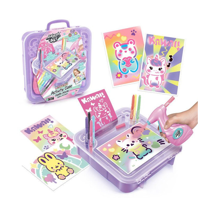 Canal Toys - Airbrush Art - Activity case with electronic spray, stenc