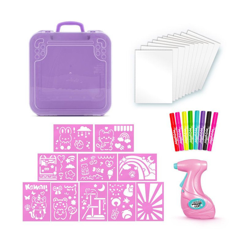 Canal Toys - Airbrush Art - Activity case with electronic spray, stenc