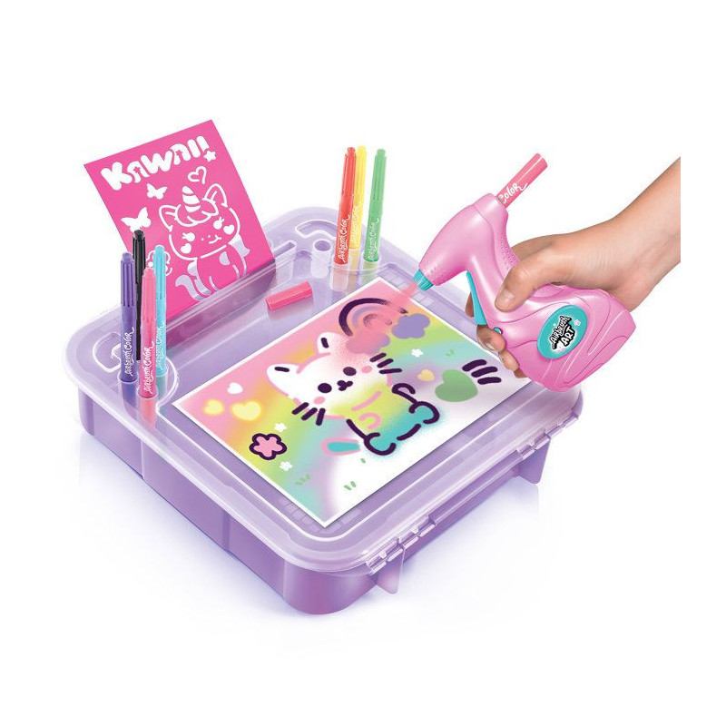 Canal Toys - Airbrush Art - Activity case with electronic spray, stenc