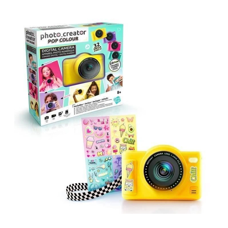 Canal Toys - Photo Creator - Pop Digital Camera Yellow Color - With 32