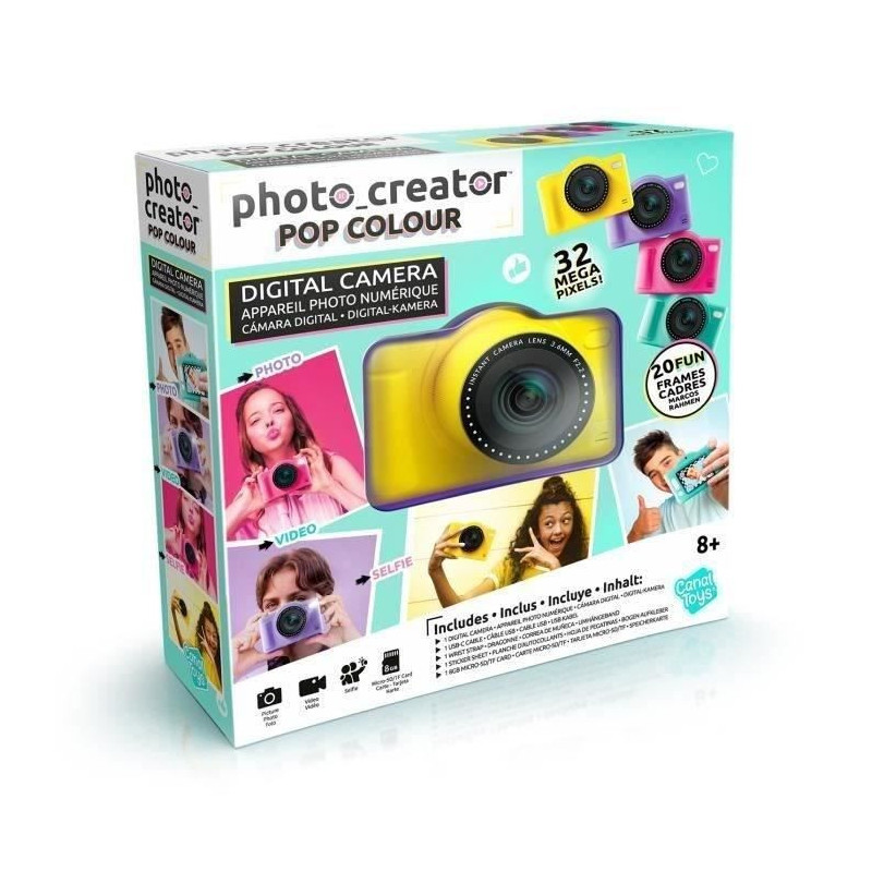 Canal Toys - Photo Creator - Pop Digital Camera Yellow Color - With 32