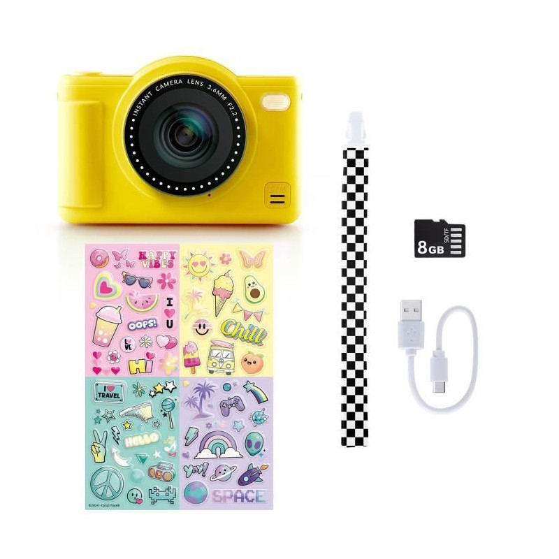 Canal Toys - Photo Creator - Pop Digital Camera Yellow Color - With 32