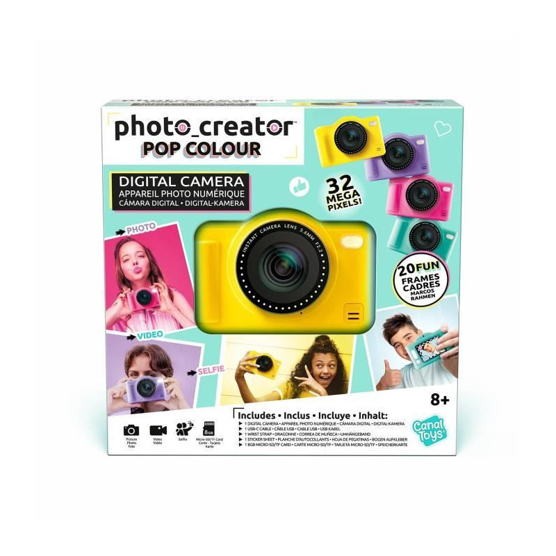 Canal Toys - Photo Creator - Pop Digital Camera Yellow Color - With 32
