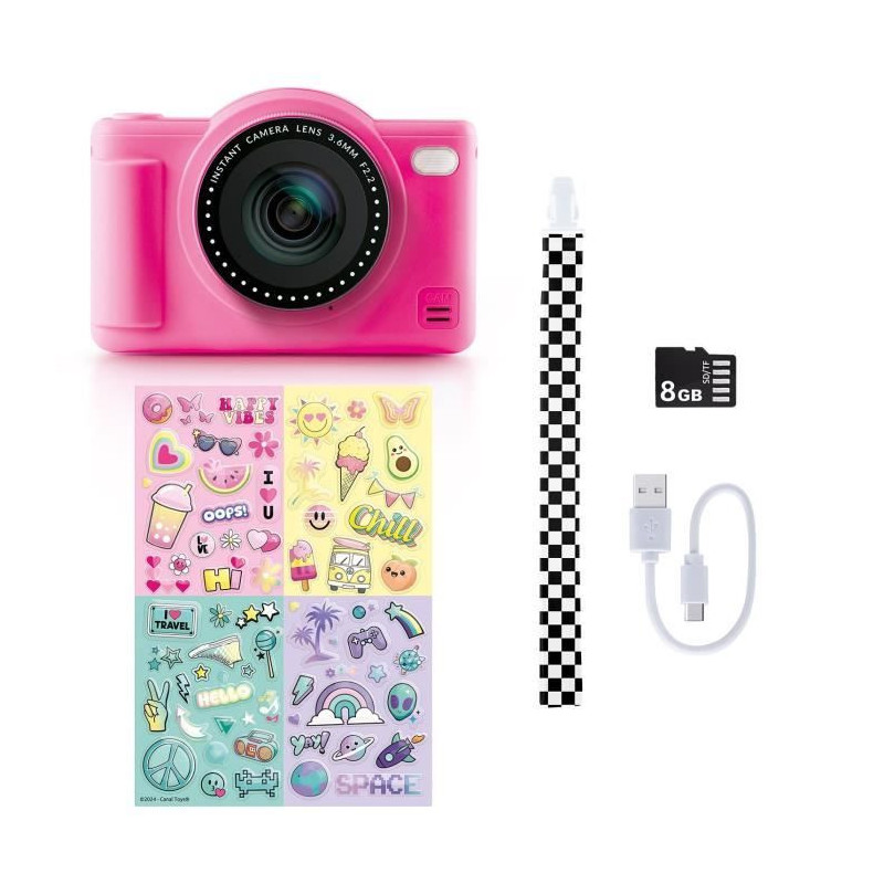 Canal Toys - Photo Creator - Pop Digital Camera Pink Color - With 32GB