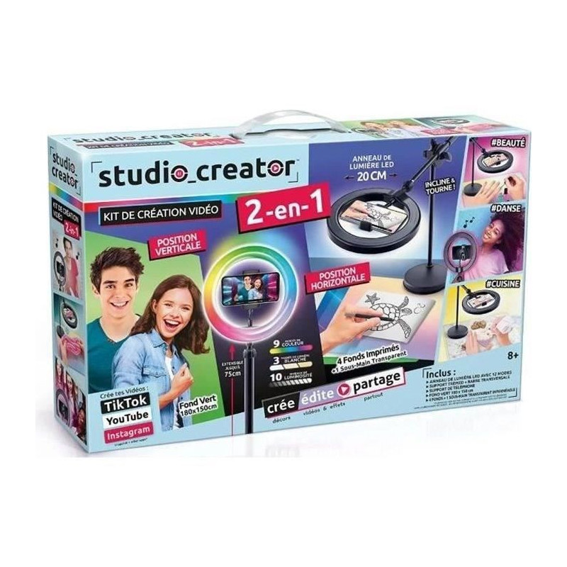 Canal Toys - 2-in-1 Video Studio with multicolored LED light ring, dou