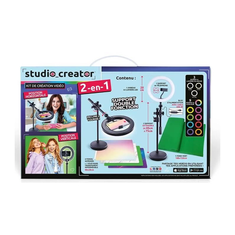 Canal Toys - 2-in-1 Video Studio with multicolored LED light ring, dou