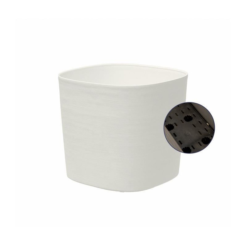 Pot with water reserve - GARDEN ID Respect - White 25 x 25 cm - 100% h
