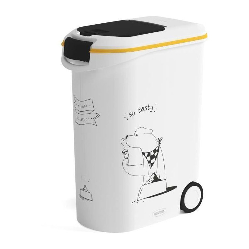 CURVER Dry food container 54 L / 20 kg - Dinner pets - White - 49.3 x