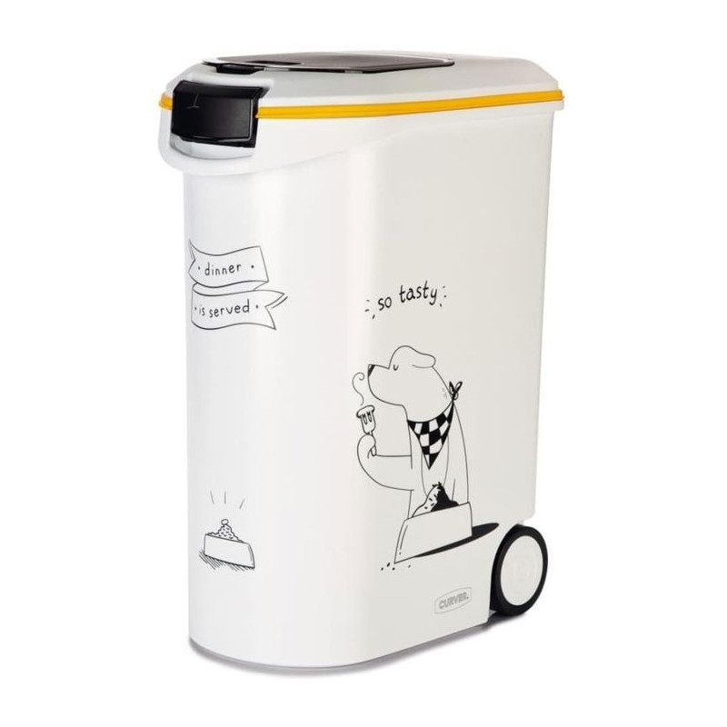 CURVER Dry food container 54 L / 20 kg - Dinner pets - White - 49.3 x