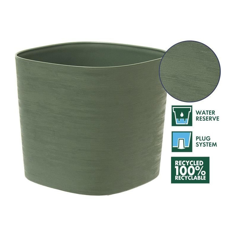 Pot with water reserve - GARDEN ID Respect - Verdigris 25 x 25 cm - 10