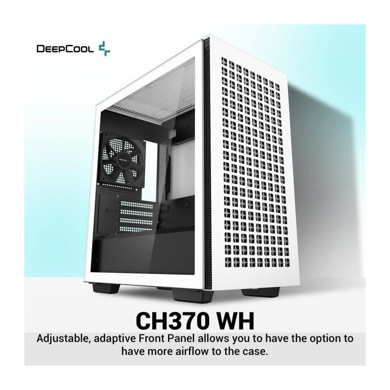 PC case without power supply - DEEPCOOL CH370 (White) - Mini tower - M