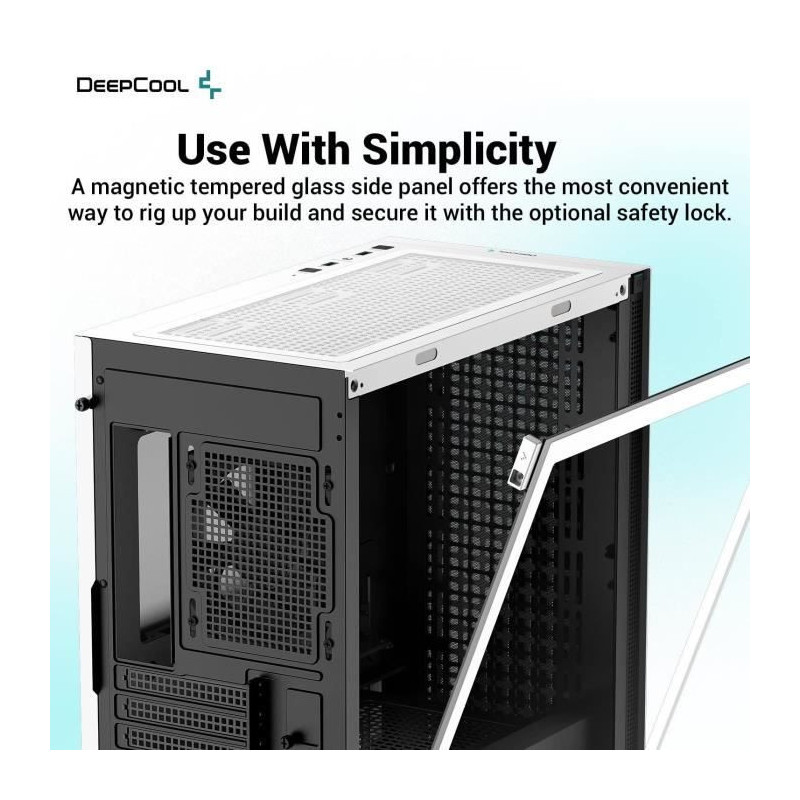 PC case without power supply - DEEPCOOL CH370 (White) - Mini tower - M