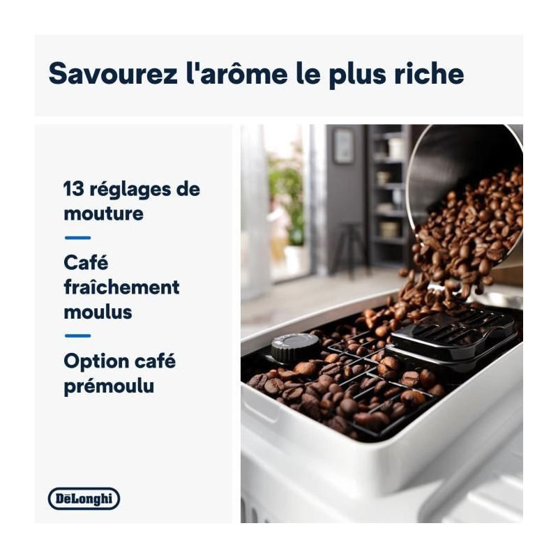 DELONGHI ECAM220.61.W grinder espresso machine - stainless steel