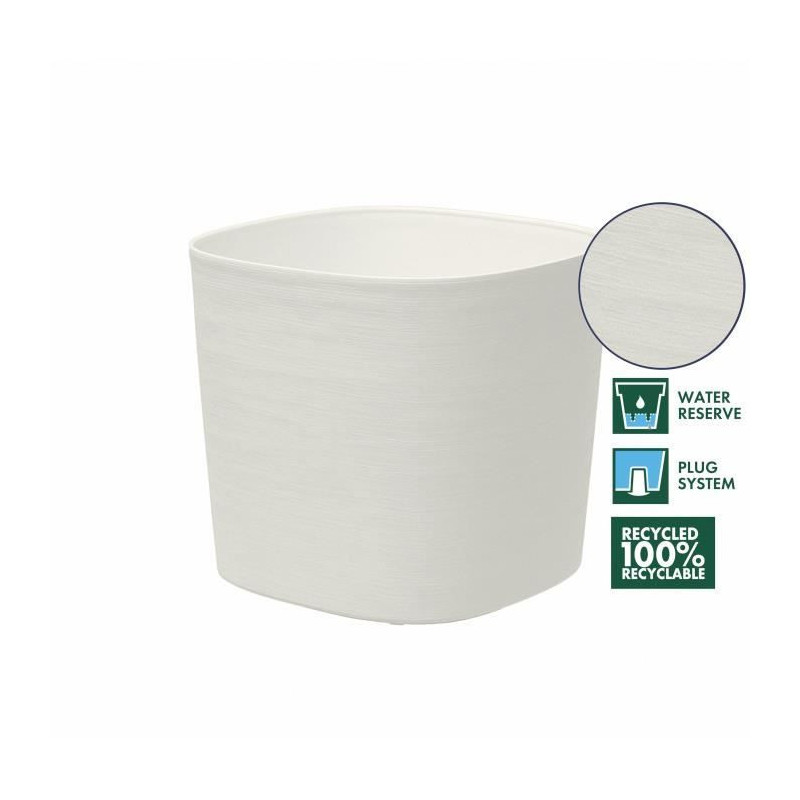 Pot with water reserve - GARDEN ID Respect - White 30 x 30 cm - 100% h
