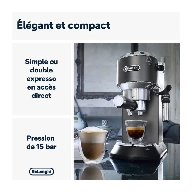 Classic espresso machine - Delonghi EC685.BK Dedica Style - Black
