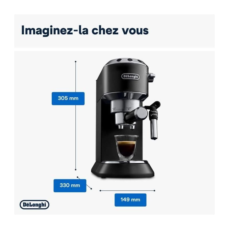 Classic espresso machine - Delonghi EC685.BK Dedica Style - Black