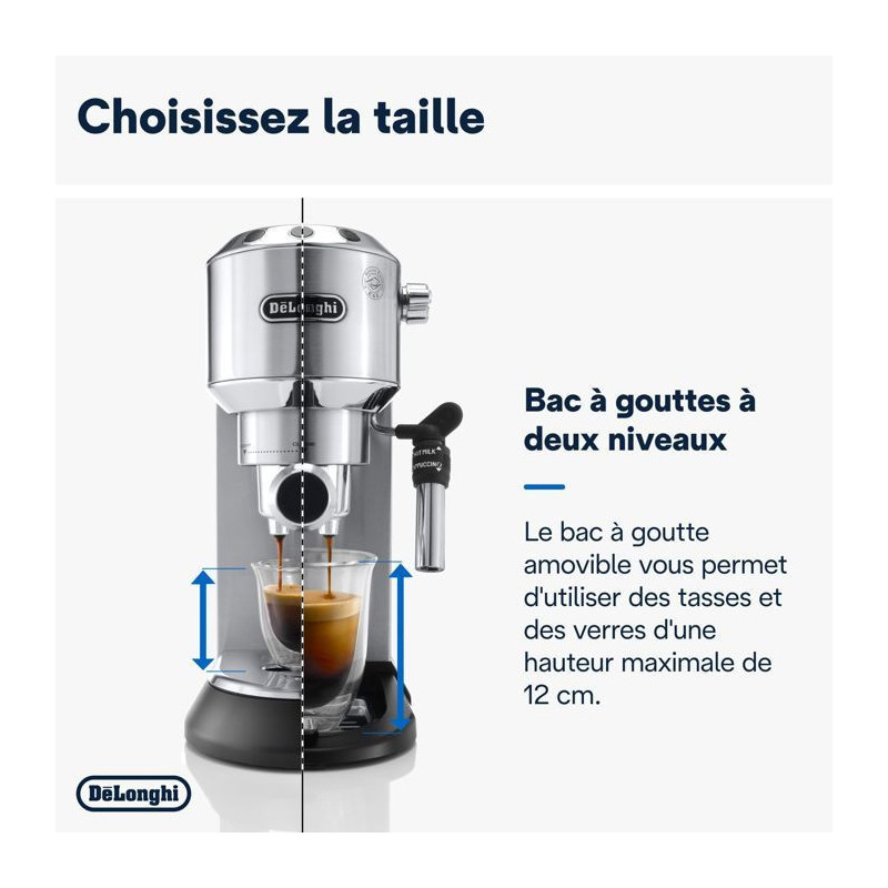 Classic espresso machine - Delonghi EC685.M Dedica Style - stainless s
