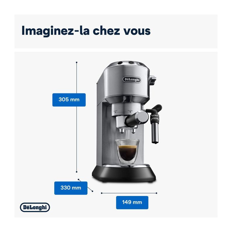 Classic espresso machine - Delonghi EC685.M Dedica Style - stainless s