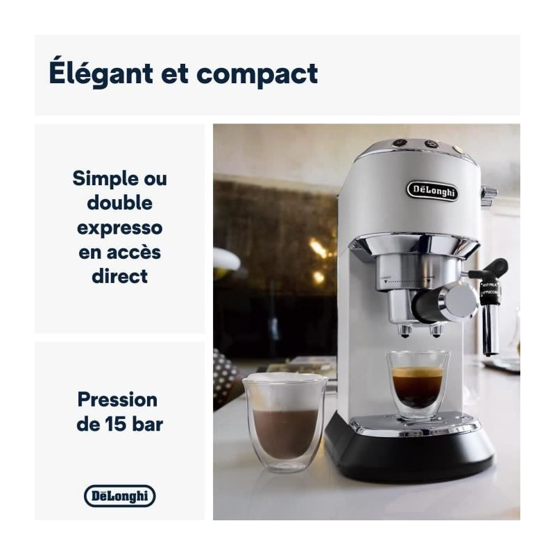 Classic espresso machine - Delonghi EC 685.W Dedica Style - White