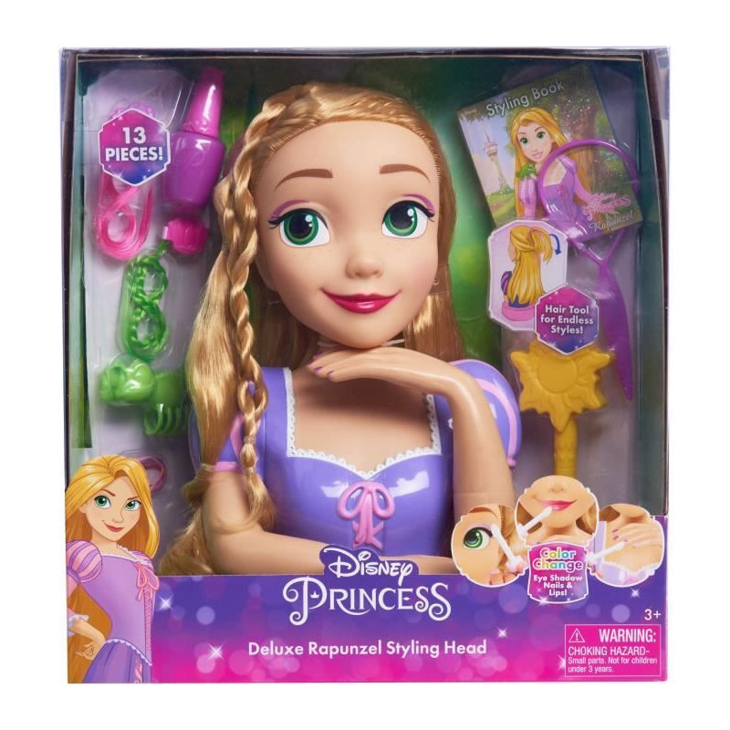 Hairdressing head - DISNEY - Rapunzel Deluxe - 12 accessories - Fake n