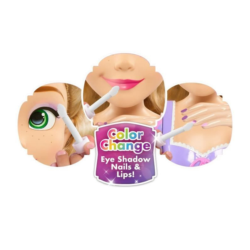 Hairdressing head - DISNEY - Rapunzel Deluxe - 12 accessories - Fake n