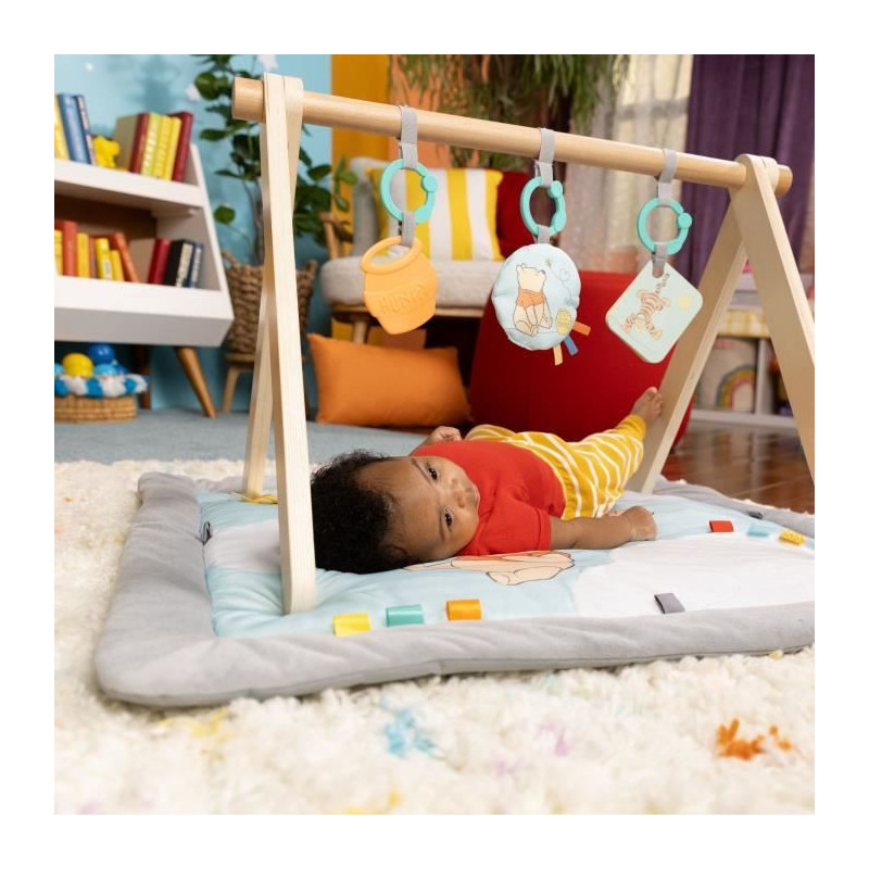 DISNEY BABY Winnie the Pooh Activity Mat, Foldable Wooden Play Arch, M