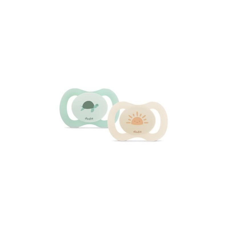 Anatomical pacifier duo - DODIE - 0/2 months - Turtle