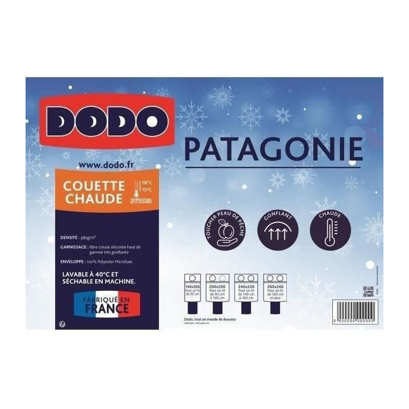 Dodo Hot Patagonia White Duvet - 220x240 cm