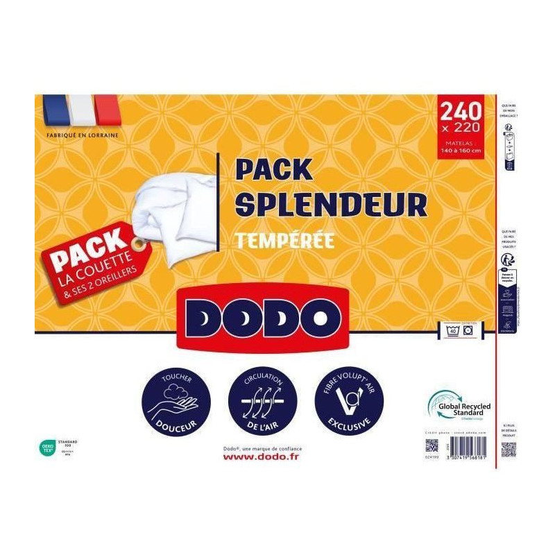 Duvet pack 220 x 240 cm + 2 pillows 60 x 60 cm - Splendor - 100% Polye