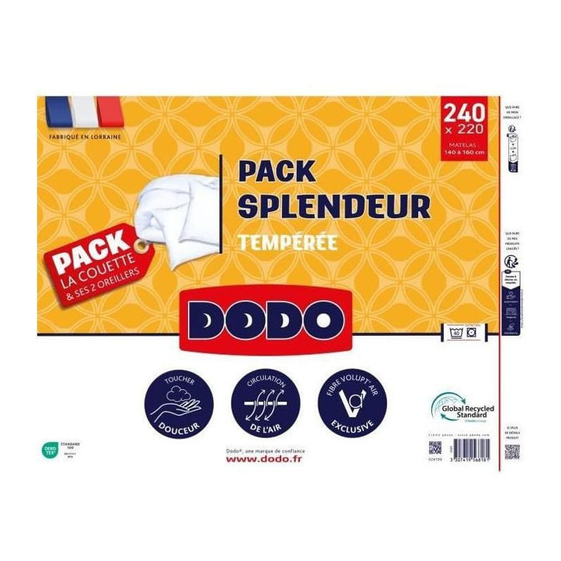 Duvet pack 220 x 240 cm + 2 pillows 60 x 60 cm - Splendor - 100% Polye