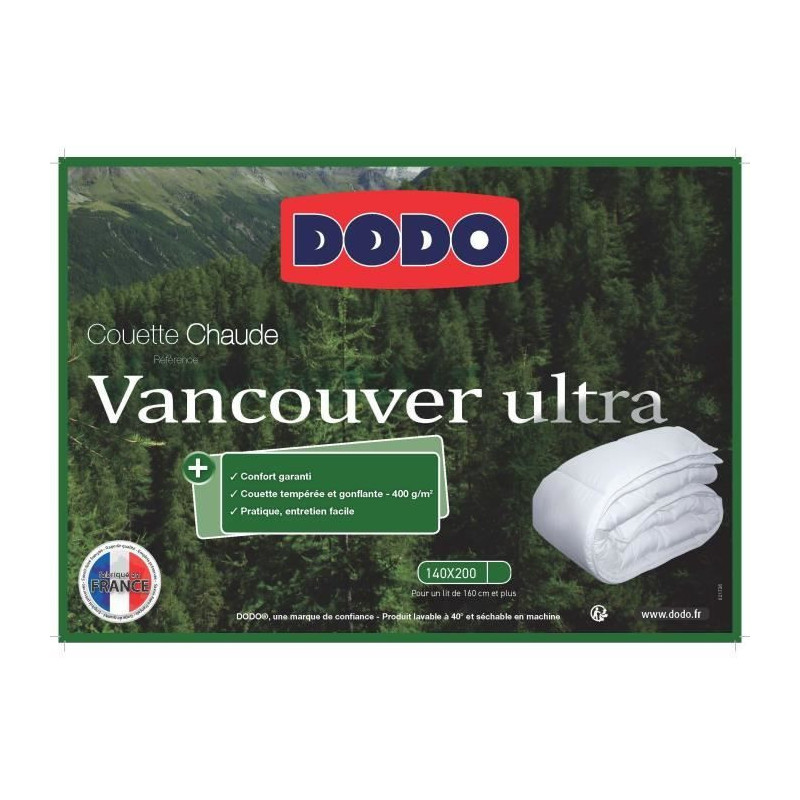 Dodo Vancouver Duvet - 140x200 cm - Ultra - Made in France