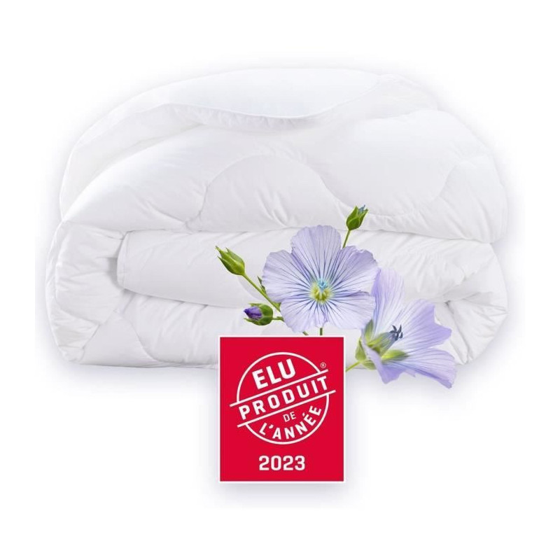 Duvet 240x260 cm DODO CHAMPS DE LIN - Warm - 450G/m² - Duvet for 2 pe