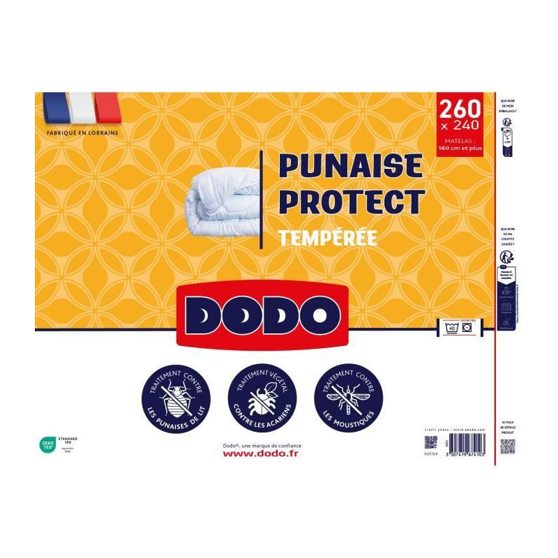 DODO temperate duvet 240x260 cm - 2 people - Anti-bug, anti-mite prote
