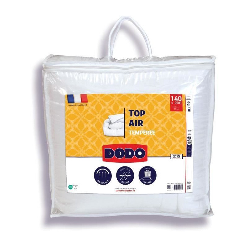 Temperate duvet - DODO - TOP AIR - 140 x 200 cm - 300G/M² - White