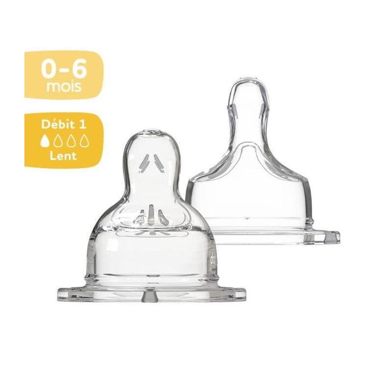 DODIE Wide Neck Flat Teat 0-6 Months Silicone