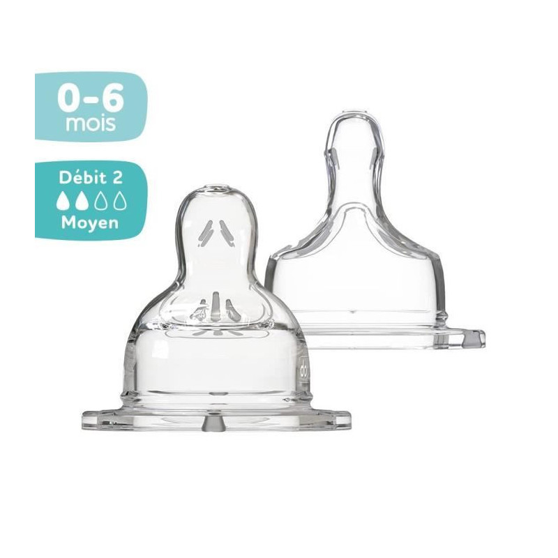 DODIE Wide Neck Flat Teat 0-6 Months Silicone
