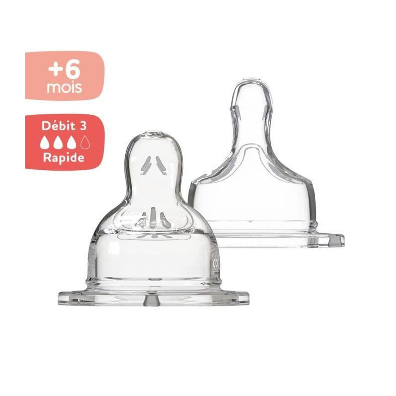 DODIE Wide Neck Flat Teat +6 Months Silicone
