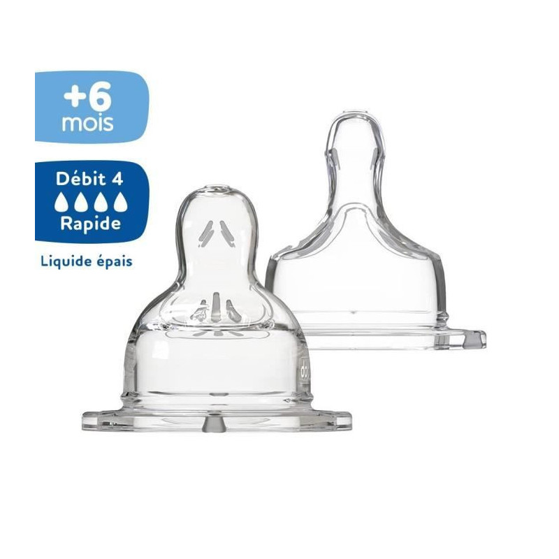 DODIE Teat Sensation + flat wide neck +6 months silicone flow 4 specia