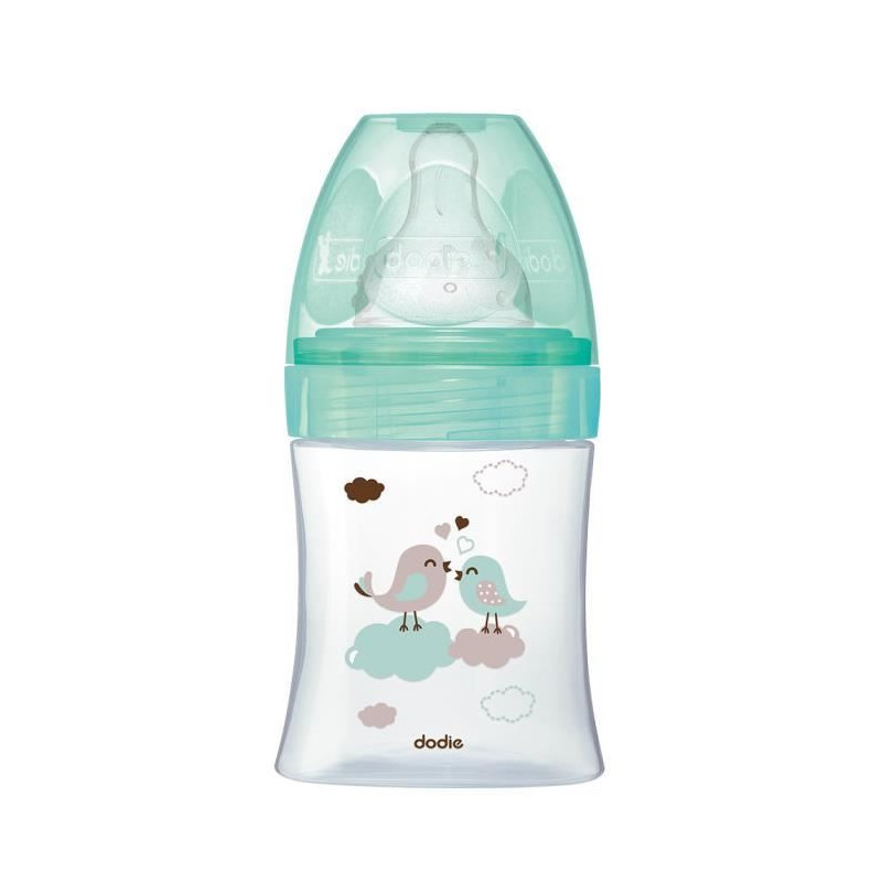 Dodie - Initiation Bottle + Glass 150ml Bird Green