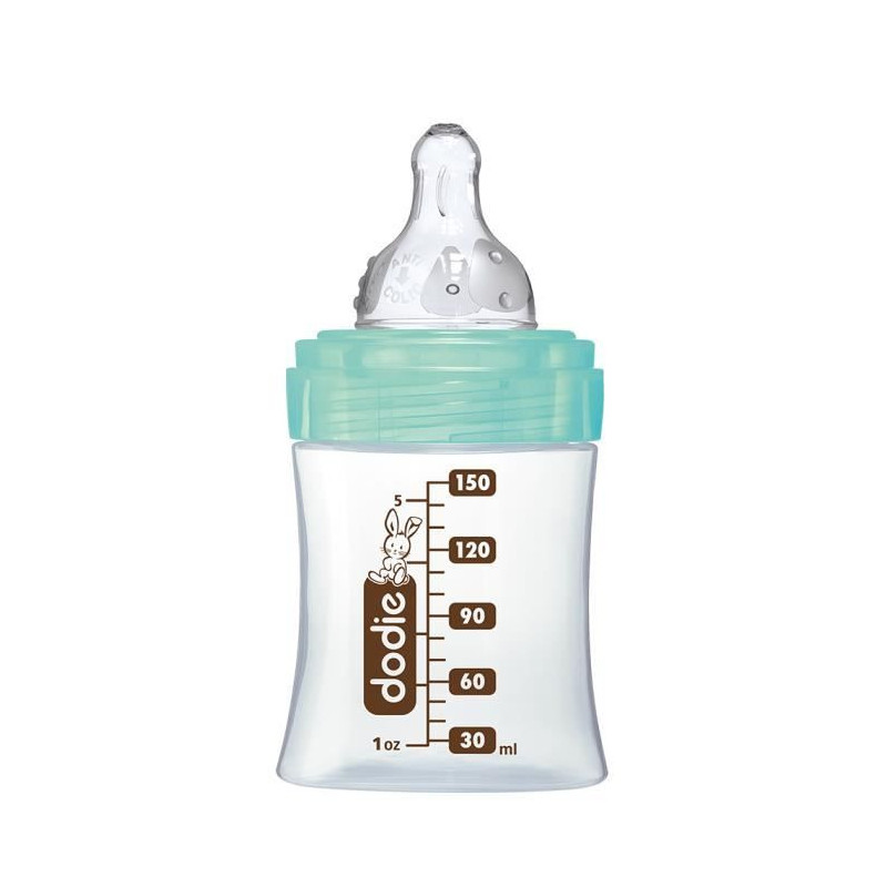 Dodie - Initiation Bottle + Glass 150ml Bird Green