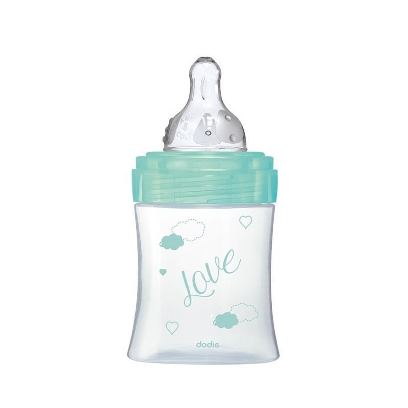 Dodie - Initiation Bottle + Glass 150ml Bird Green