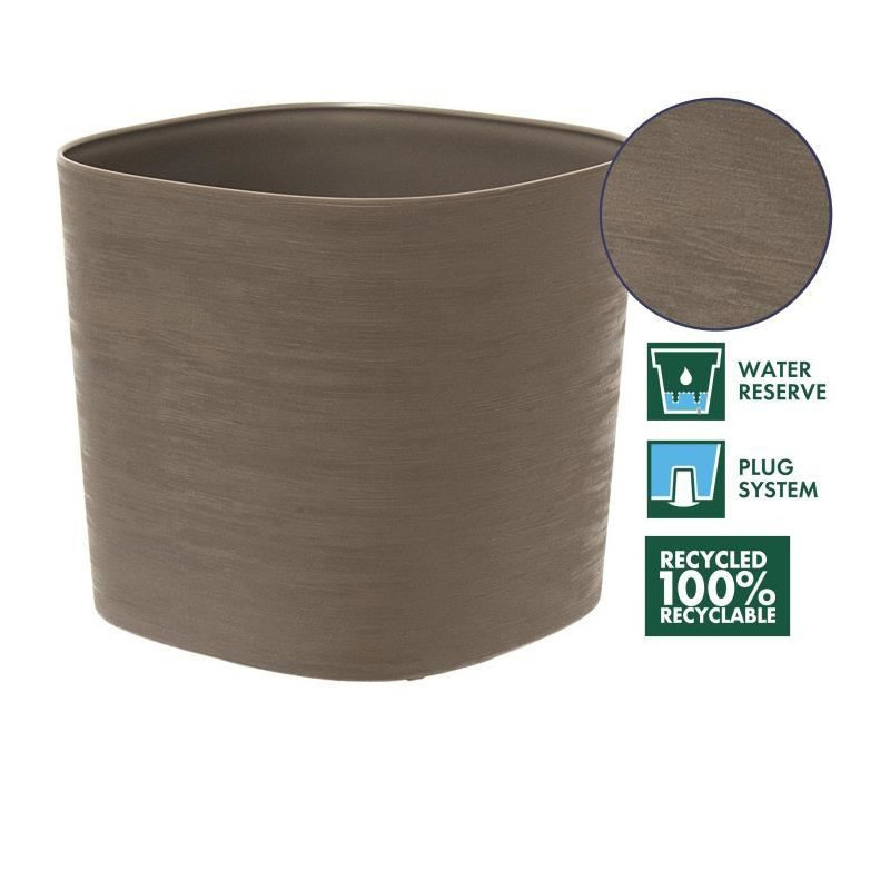 Pot with water reserve - GARDEN ID Respect - Taupe 40 x 40 cm - 100% h