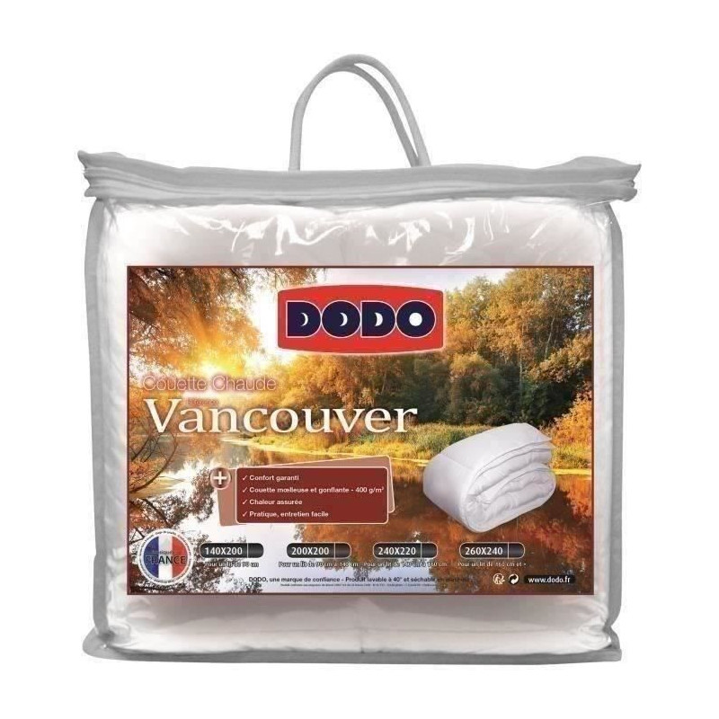 Vancouver hot duvet - 240 x 260 cm - 400gr/m² - White - Dodo