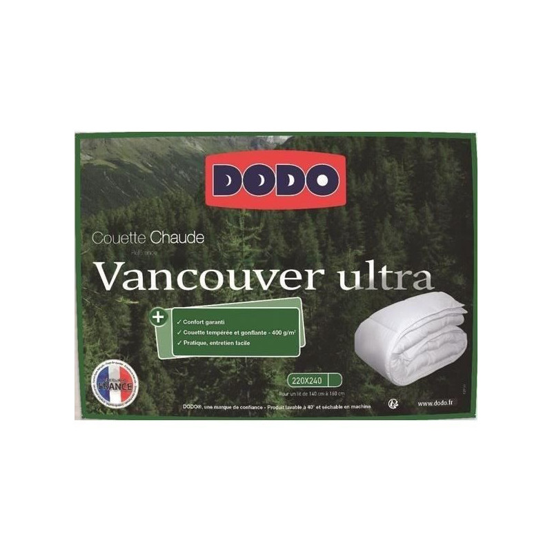 Vancouver Ultra Vancouver duvet - 220 x 240 cm - 300gr/m² - White - D