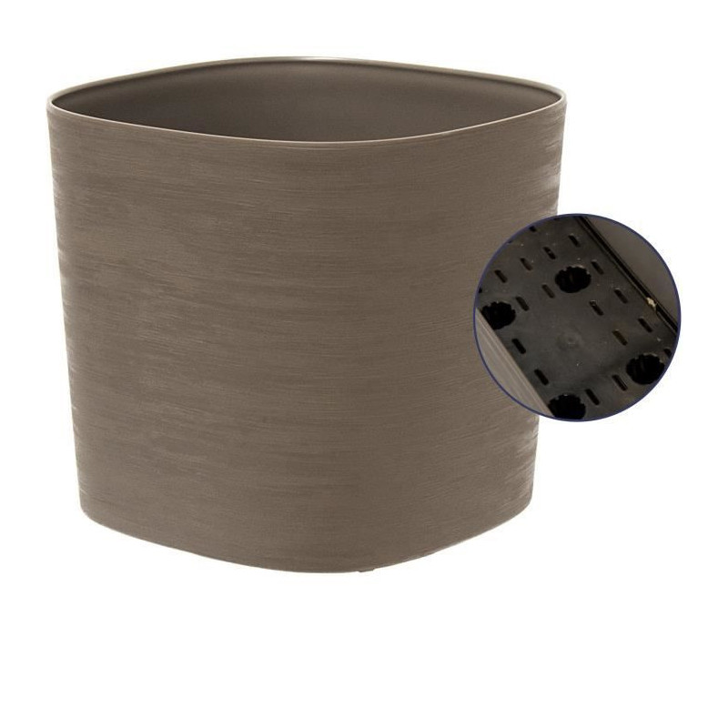 Pot with water reserve - GARDEN ID Respect - Taupe 40 x 40 cm - 100% h