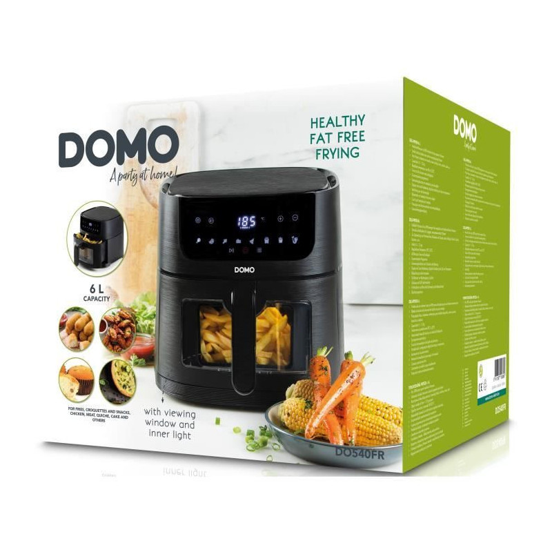 Hot air fryer - DOMO - DO540FR - 6L - Digital display - 8 programs - D