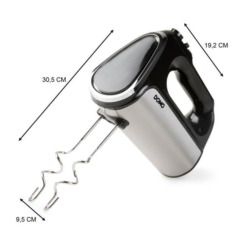 Electric mixer - DOMO - DO9258M - 800 W - 5 speeds + Turbo - Black / S