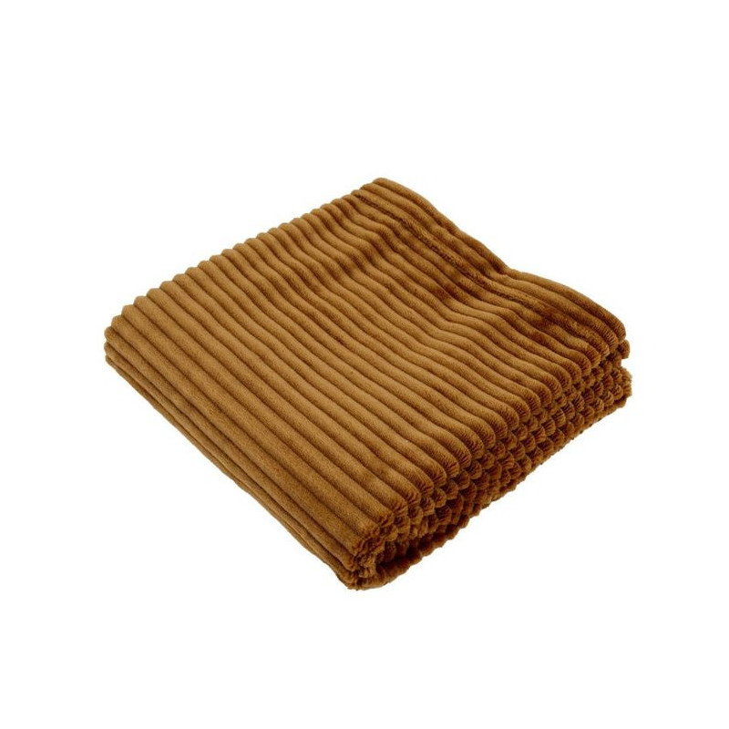 Boudoir blanket - DOMIVA - Caramel - 75 x 100 cm - Corduroy, soft and