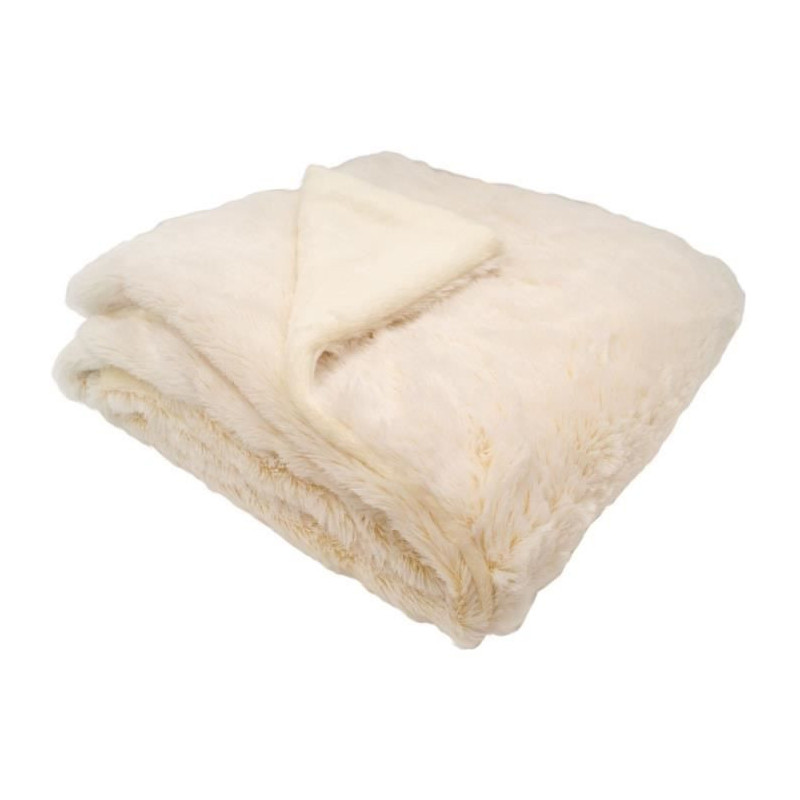 Lined blanket - DOMIVA - Ultra soft and warm - 75 x 100 cm - Cream